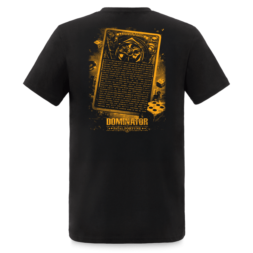 01. T-shirt Line - up black - Dominator Festival Store - TS1DOM2601