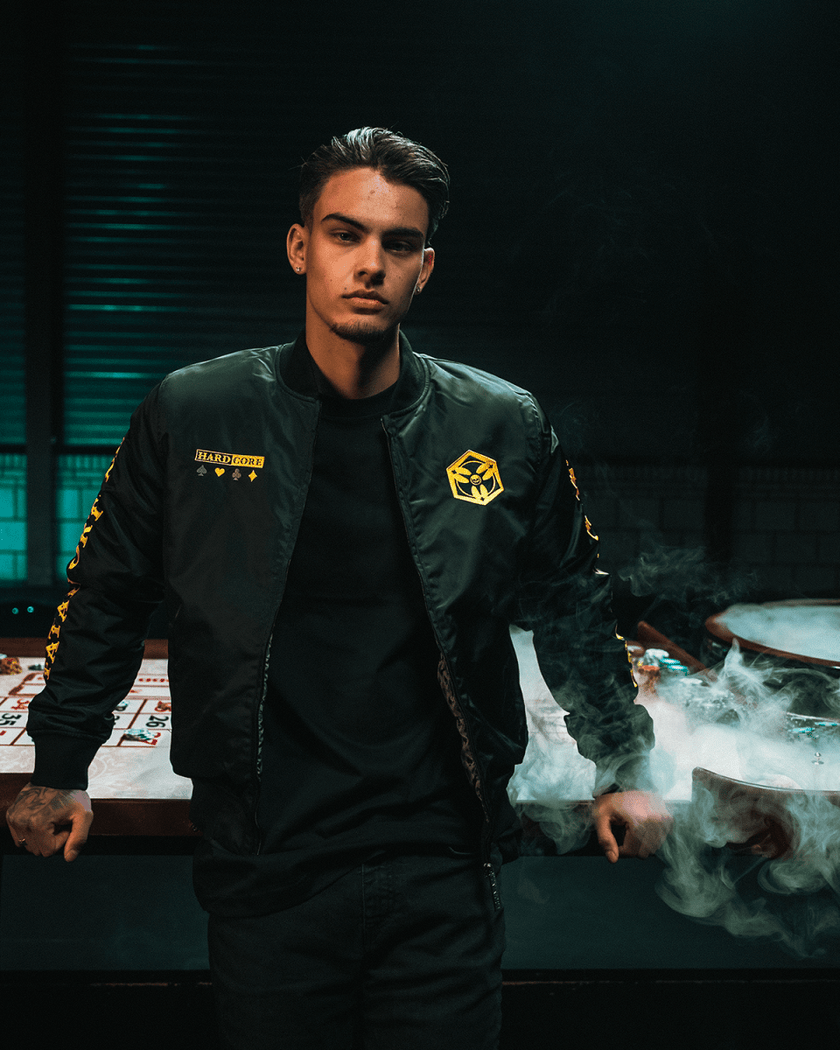 24. Bomber Jacket Spade Yellow black - Dominator Festival Store - BB1DOM2624
