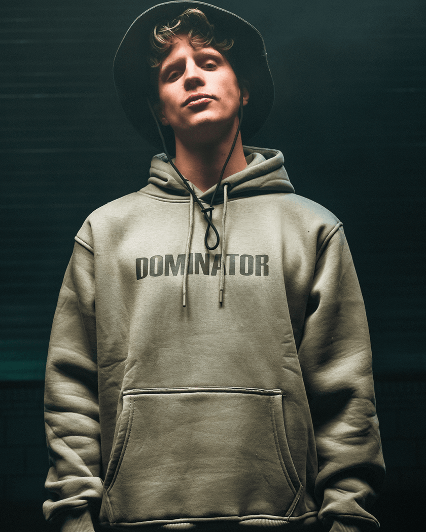 27. Hooded Sweater Artwork Utility green - Dominator Festival Store - HS1DOM2627