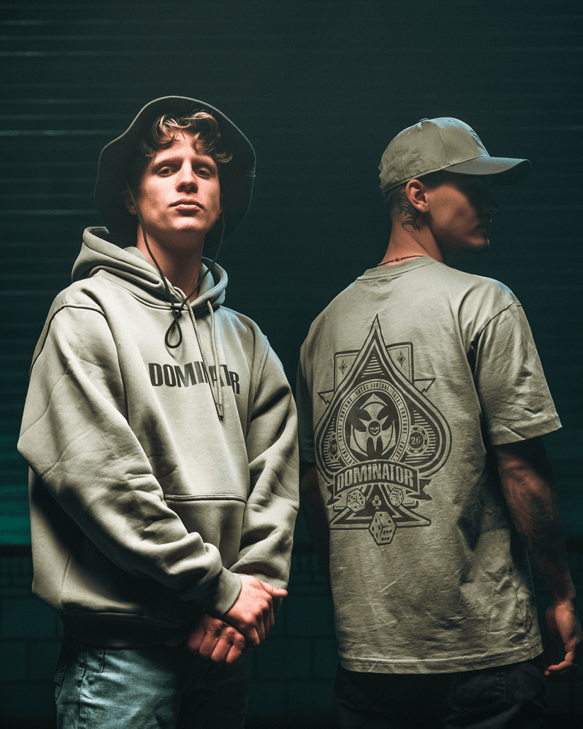 27. Hooded Sweater Artwork Utility green - Dominator Festival Store - HS1DOM2627