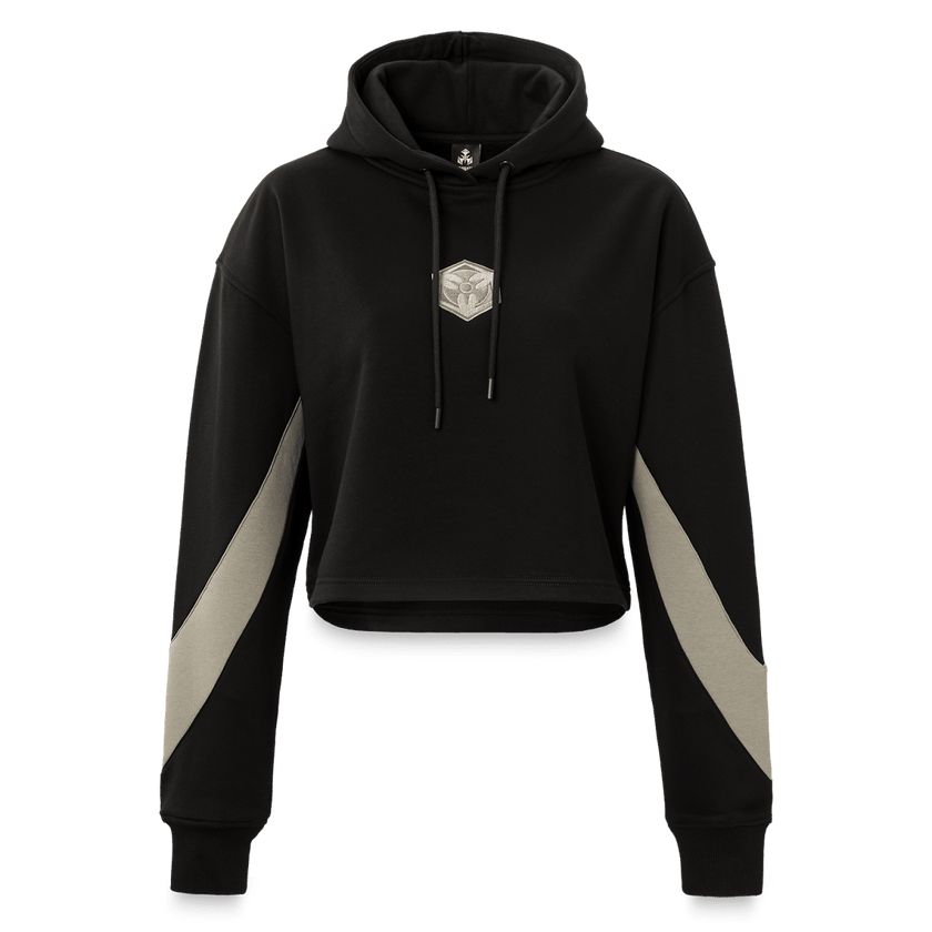 46. Hooded Sweater Utility Green/black cropped fit - Dominator Festival Store - HS2DOM2646