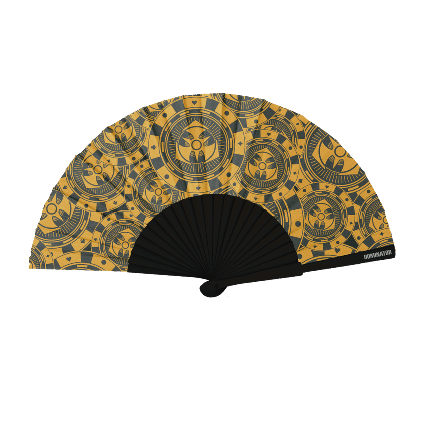 70. Hand Fan Poker Chips Black/yellow - Dominator Festival Store - HF3DOM2670