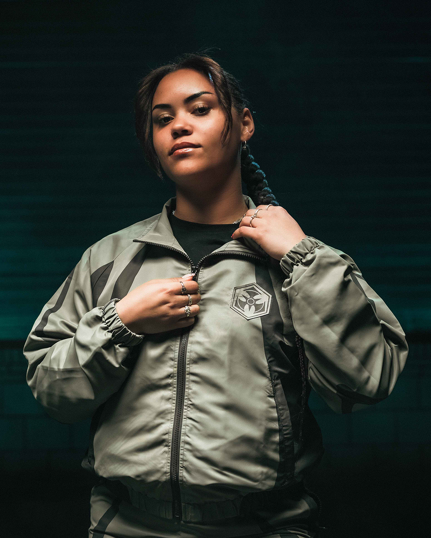41. Track Jacket Utility Green cropped fit